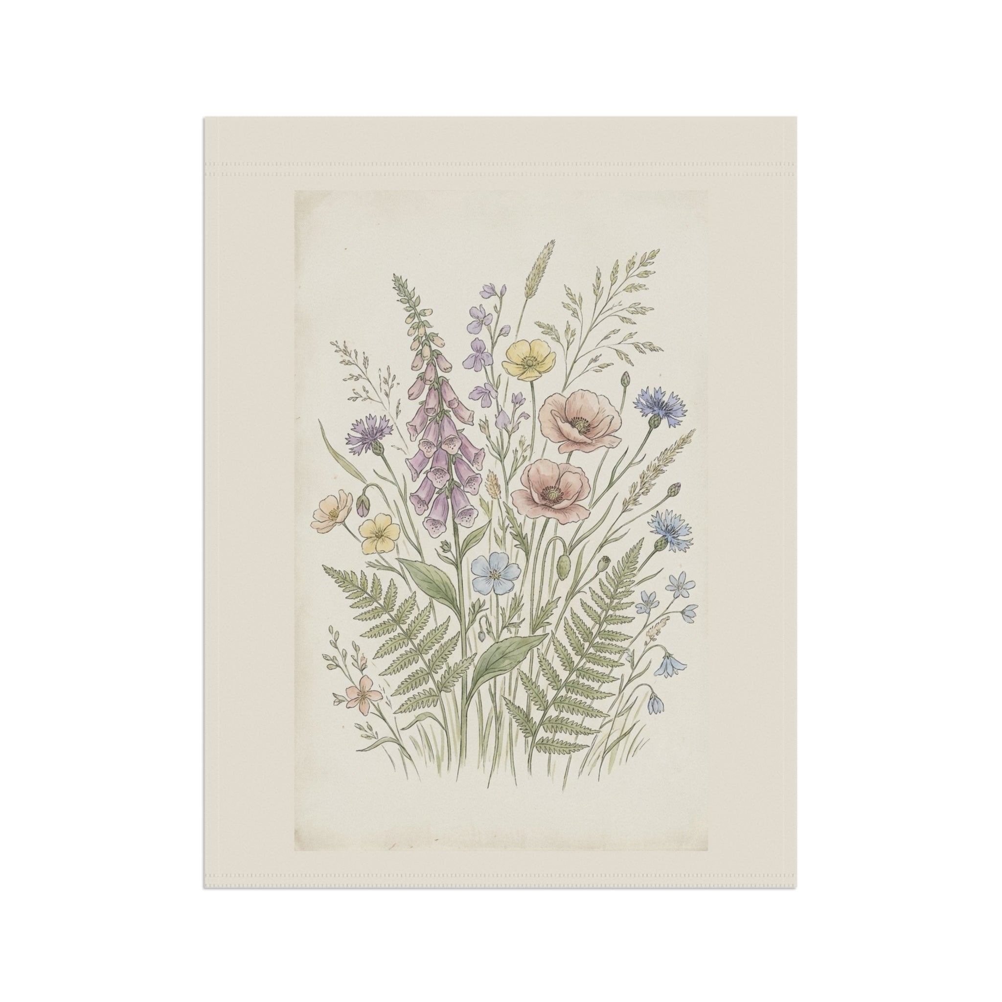 Wildflower Garden Flag — Botanical House Banner for Porch & Yard