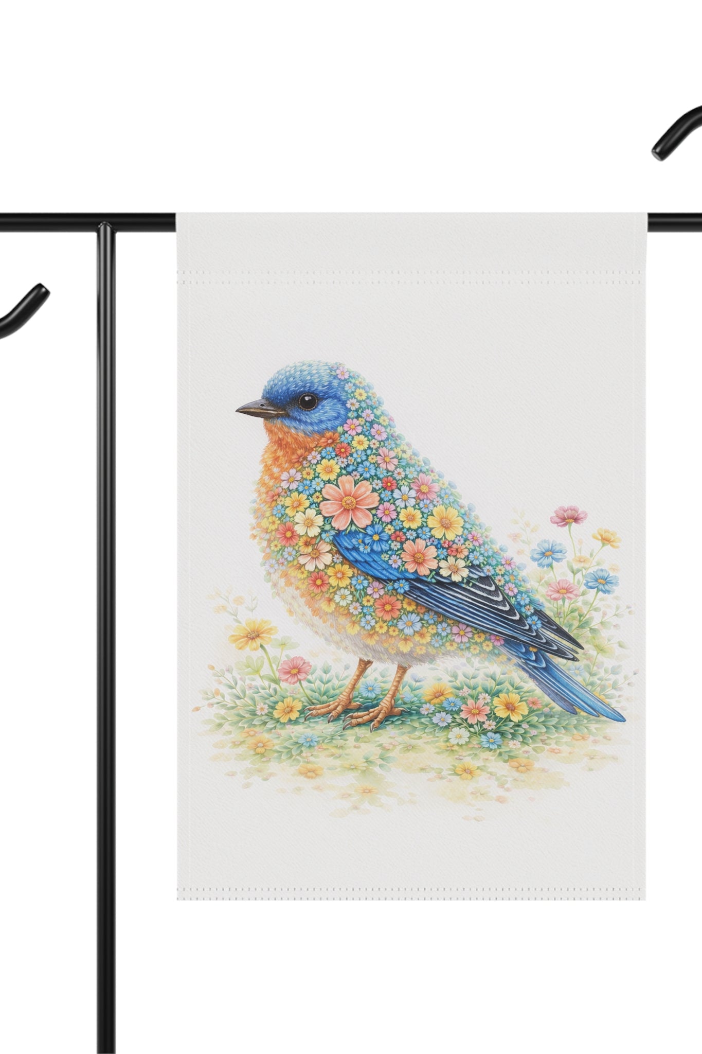 Bluebird Garden Flag and Banner -  Floral Cottage Spring Banner