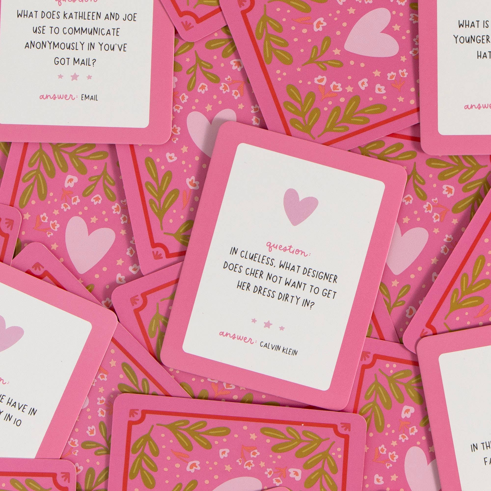 Rom Com Trivia Game - Deck of Cards + Storage Tin