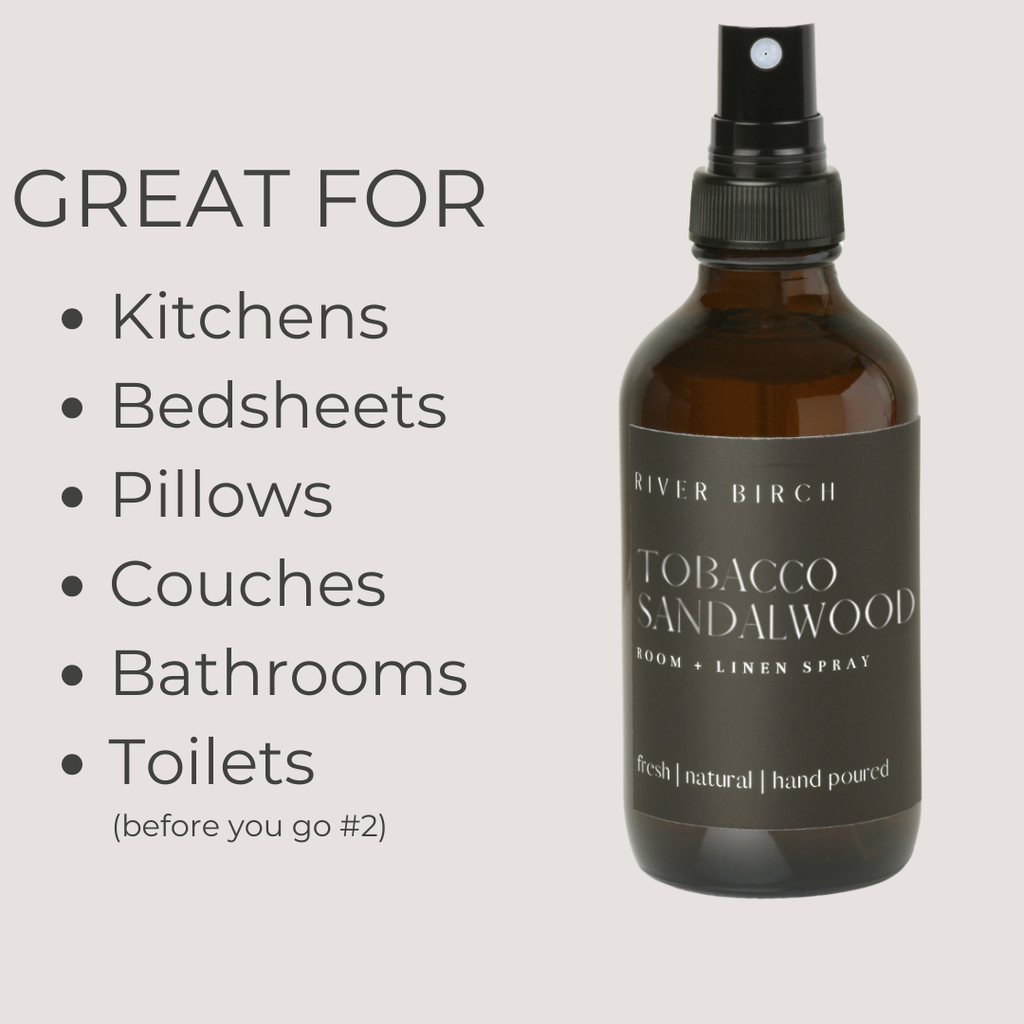 Tobacco Sandalwood   - 4 oz Amber Glass Room + Linen Spray