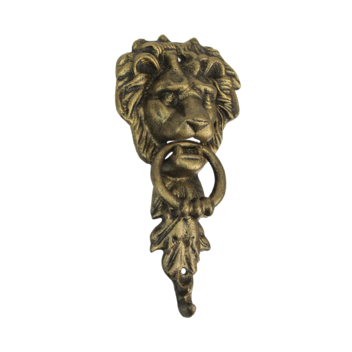 10-Inch Vintage Lion Door Knocker — Antique Bronze Cast Iron