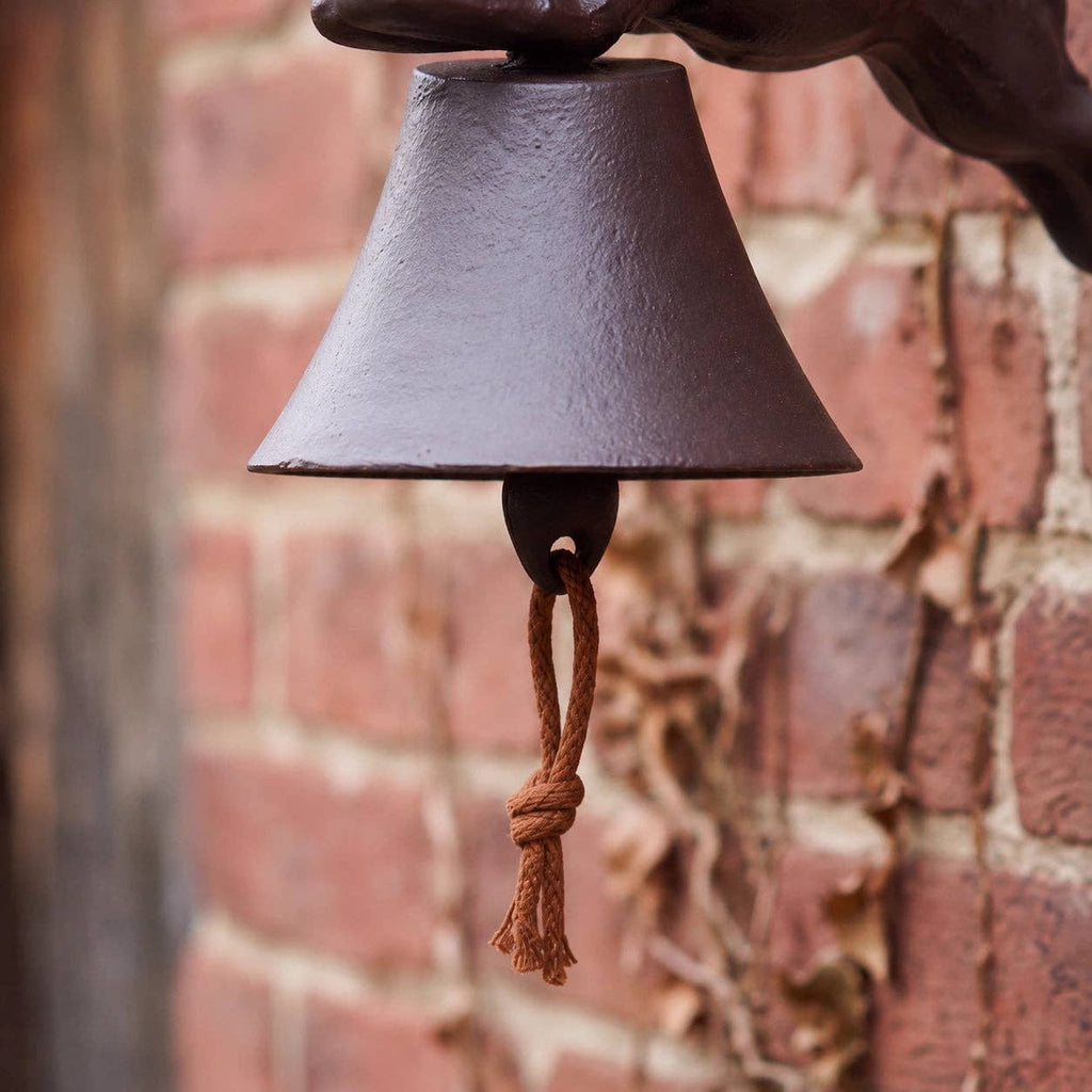 Horse Doorbell, Antique Brown Cast Iron, Porch Bell, 8"