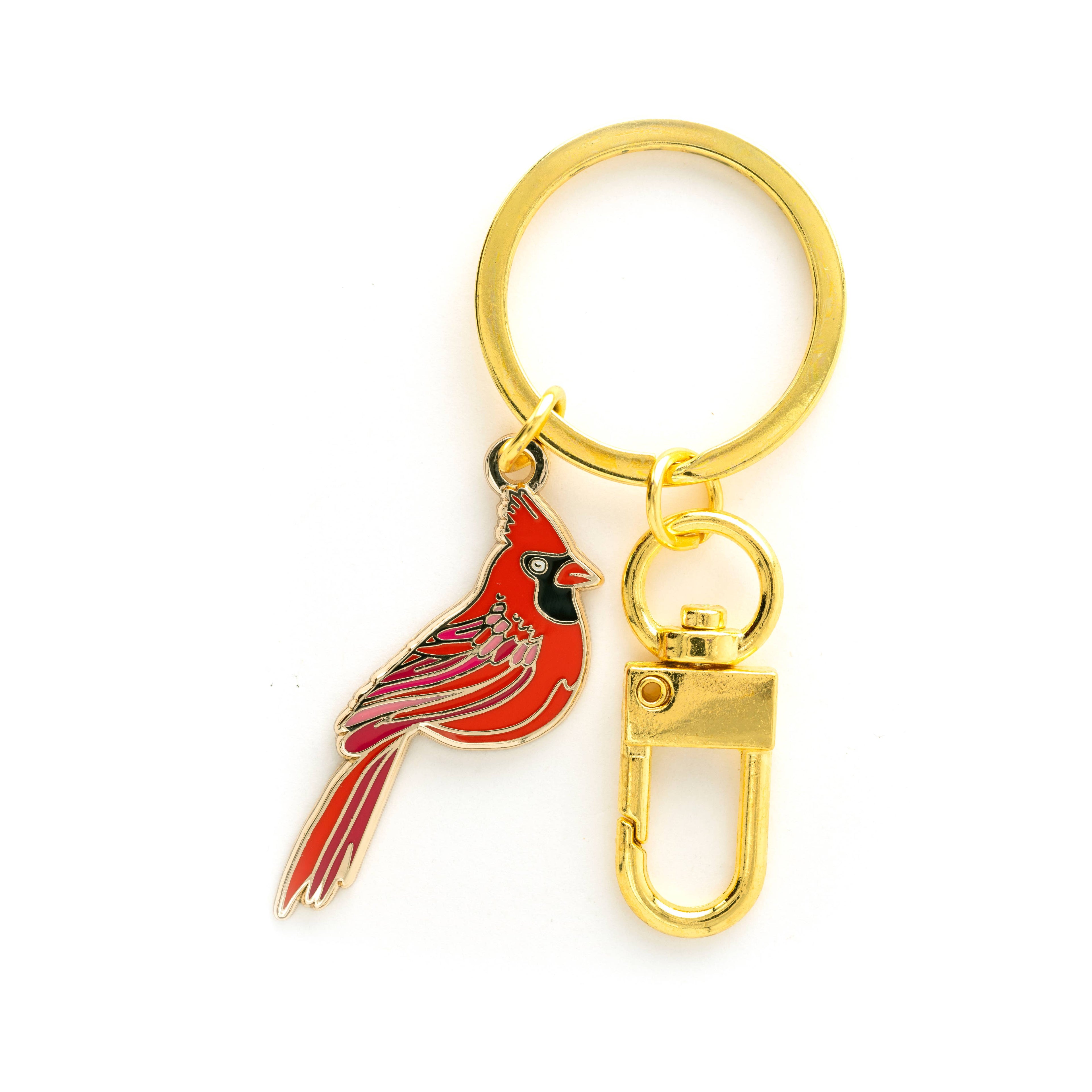 Red Cardinal Keychain & Bag Charm, Bird Gifts, Remembrance