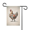 Romantic Floral Chicken Garden Flag — Pastel Watercolor Cottage Decor