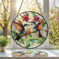 Hummingbird Stained Glass Suncatcher, Vivid Garden Bird Art