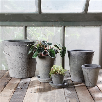 Rustic Terra Cotta Rose Pot - Petite - Moss Grey