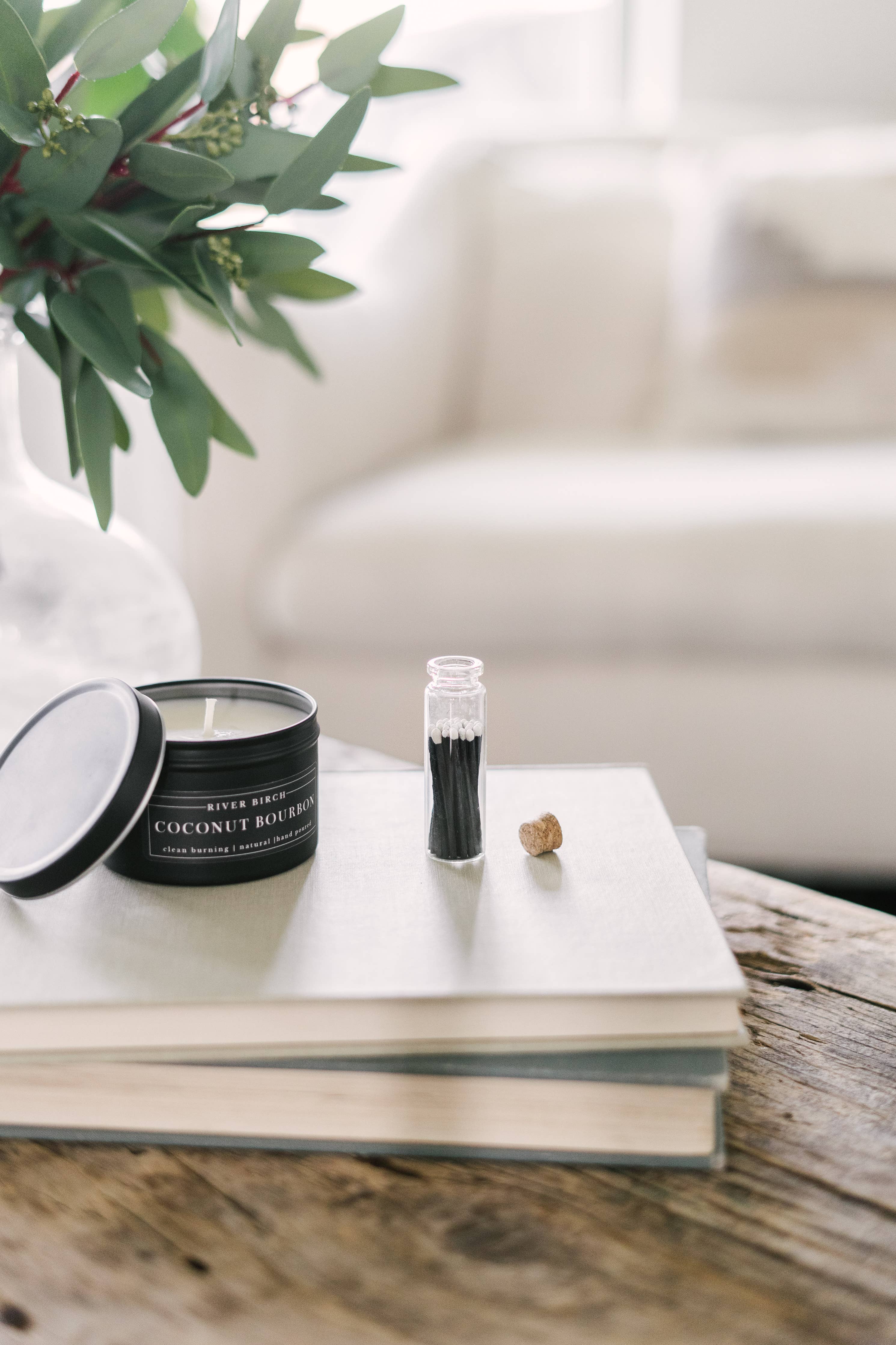 2in Tuxedo Decorative Matches In Jar w/ striker