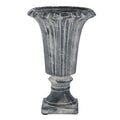 Round Cement Fluted Urn 7"D