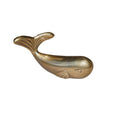 Antiqued Brass Whale Nautical Paperweight | Tabletop decor