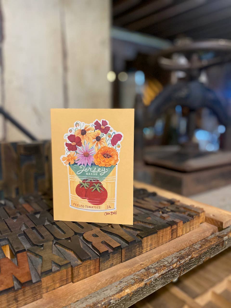 NJ Greeting Card Set Featuring Wildflowers and Vintage Cans