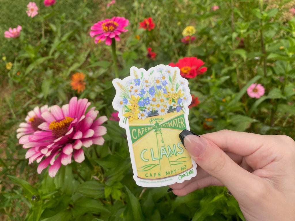 Cape May New Jersey Clams in a Tin Can Sticker