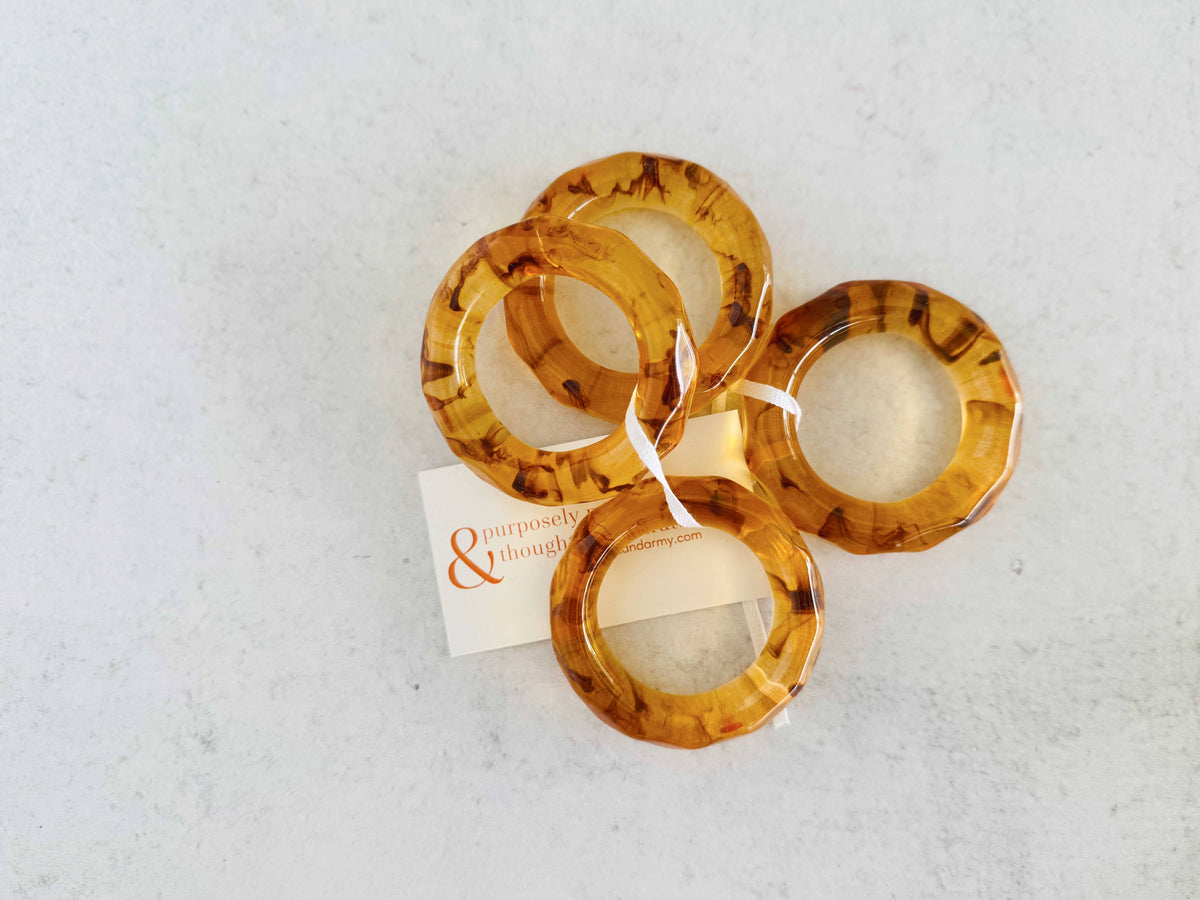 The Honey Tortoise Napkin Rings — Set of Four