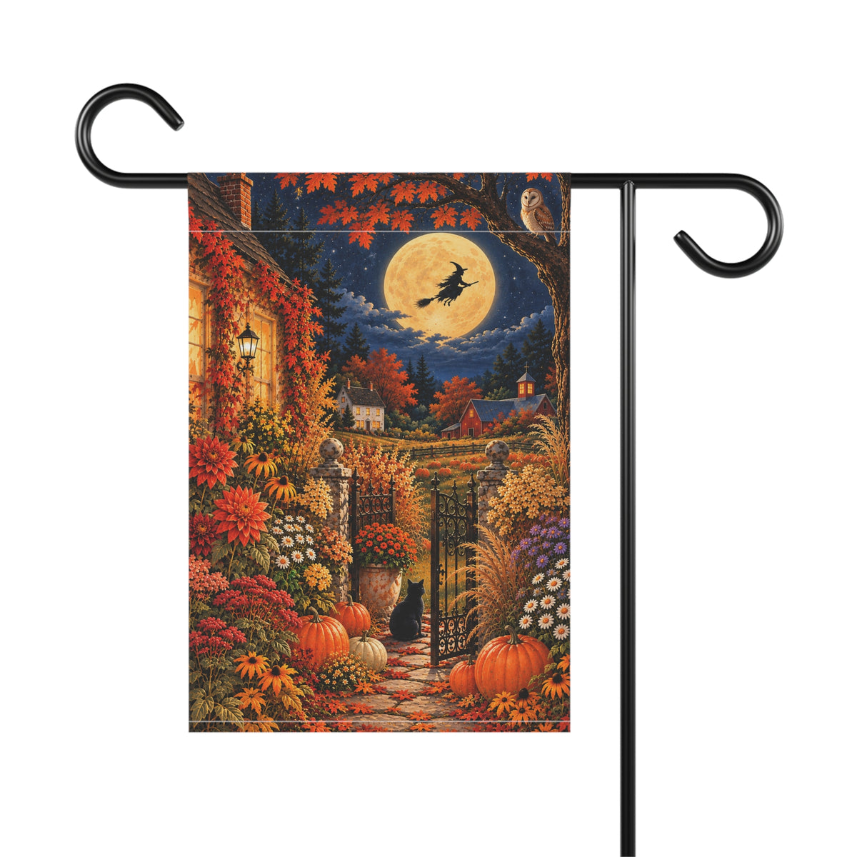 The Witching Garden | Vintage Halloween Garden Flag
