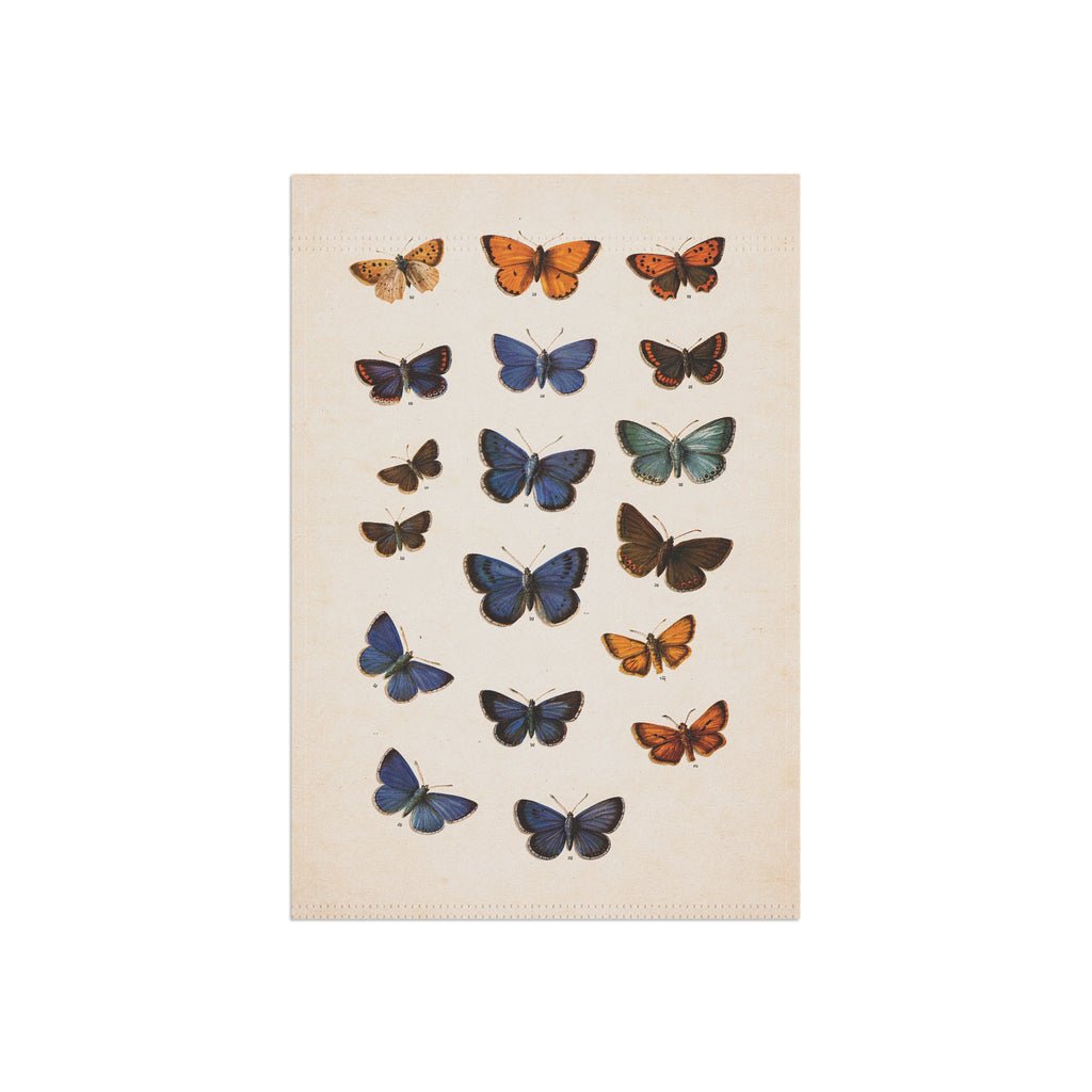 Vintage Butterfly Garden Flag — Floral House Banner