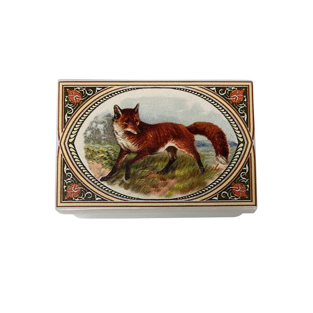 Red Fox Printed Soapstone Box | Jewelry storage