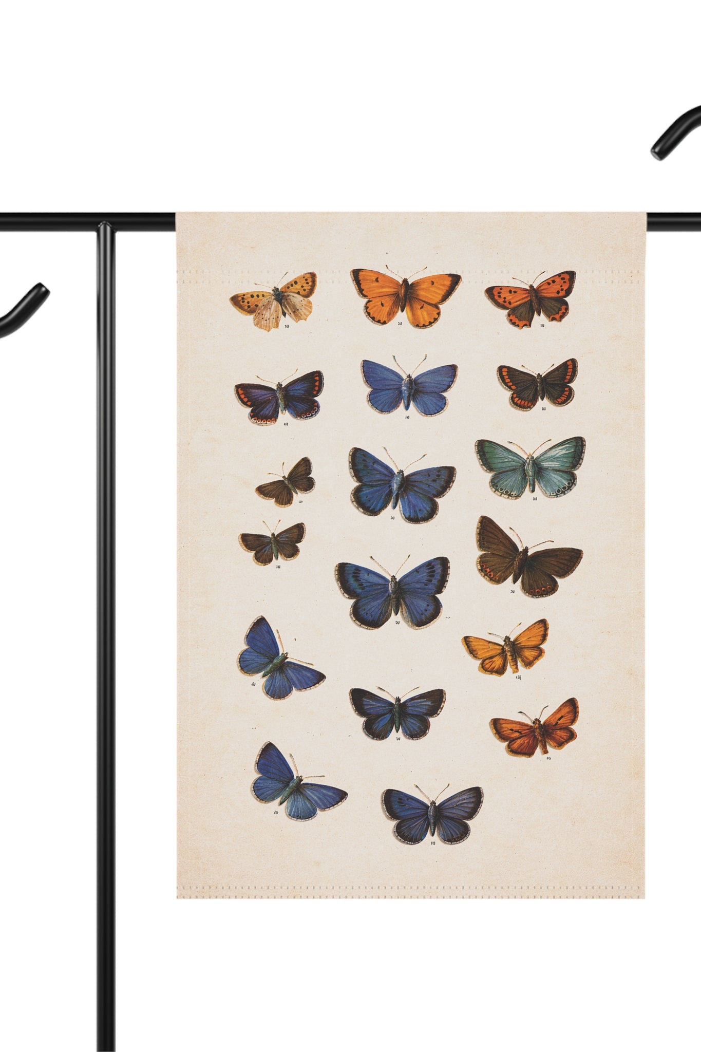 Vintage Butterfly Garden Flag — Floral House Banner