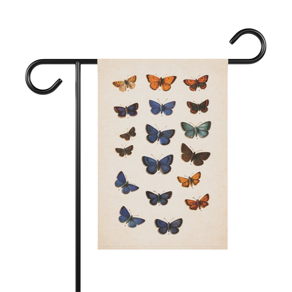 Vintage Butterfly Garden Flag — Floral House Banner