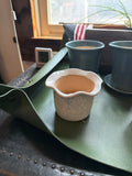 White fluted flower pot