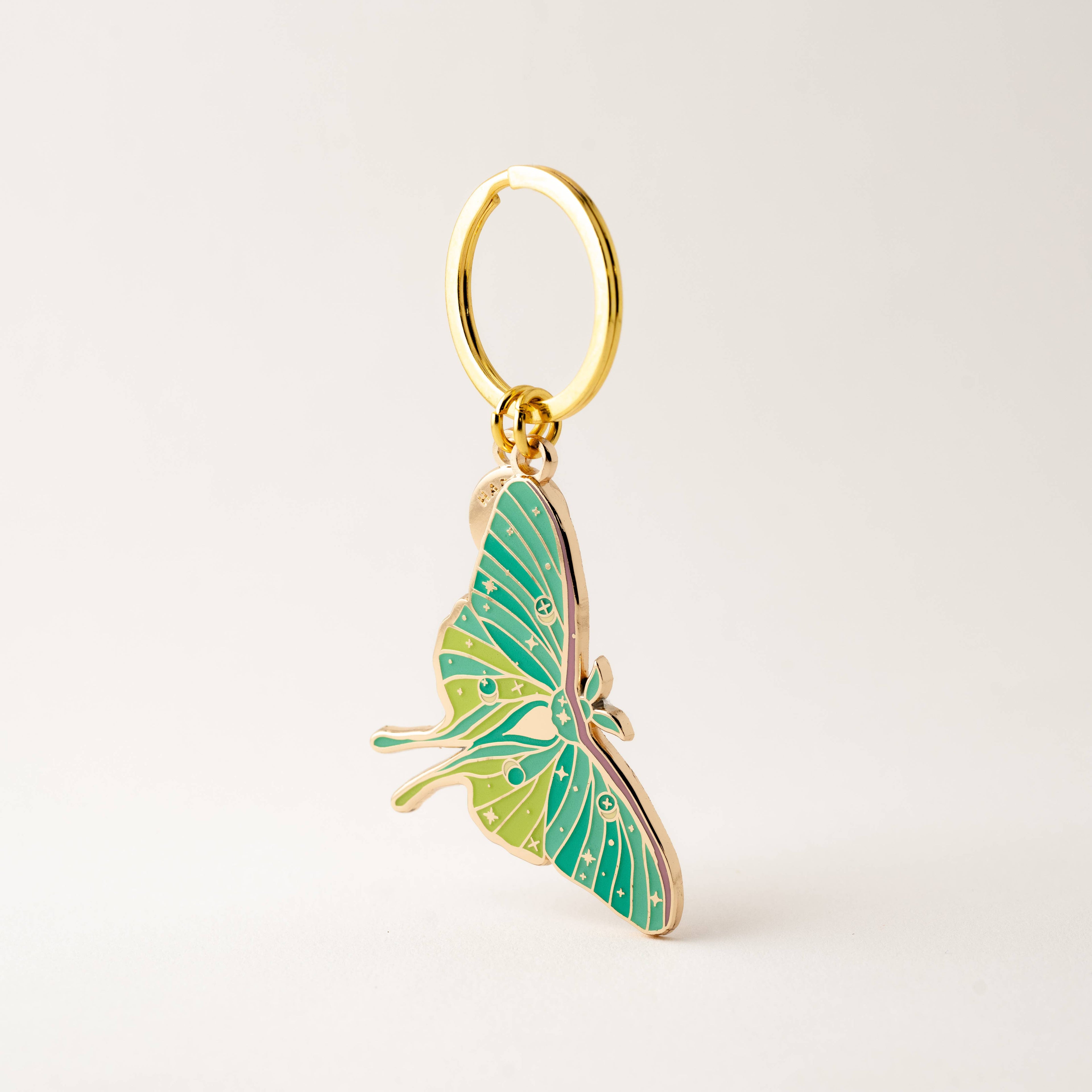 Luna Moth Bag Charm, Glow in the Dark, Fantasy Gift, Witchy 