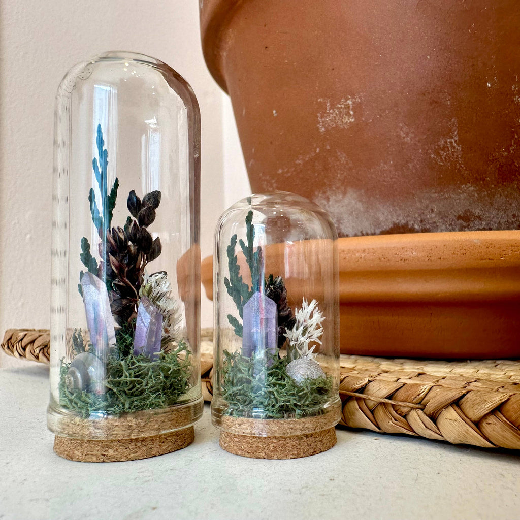 Starlight Crystal Fairy Garden Mini Floral Terrarium Cloche