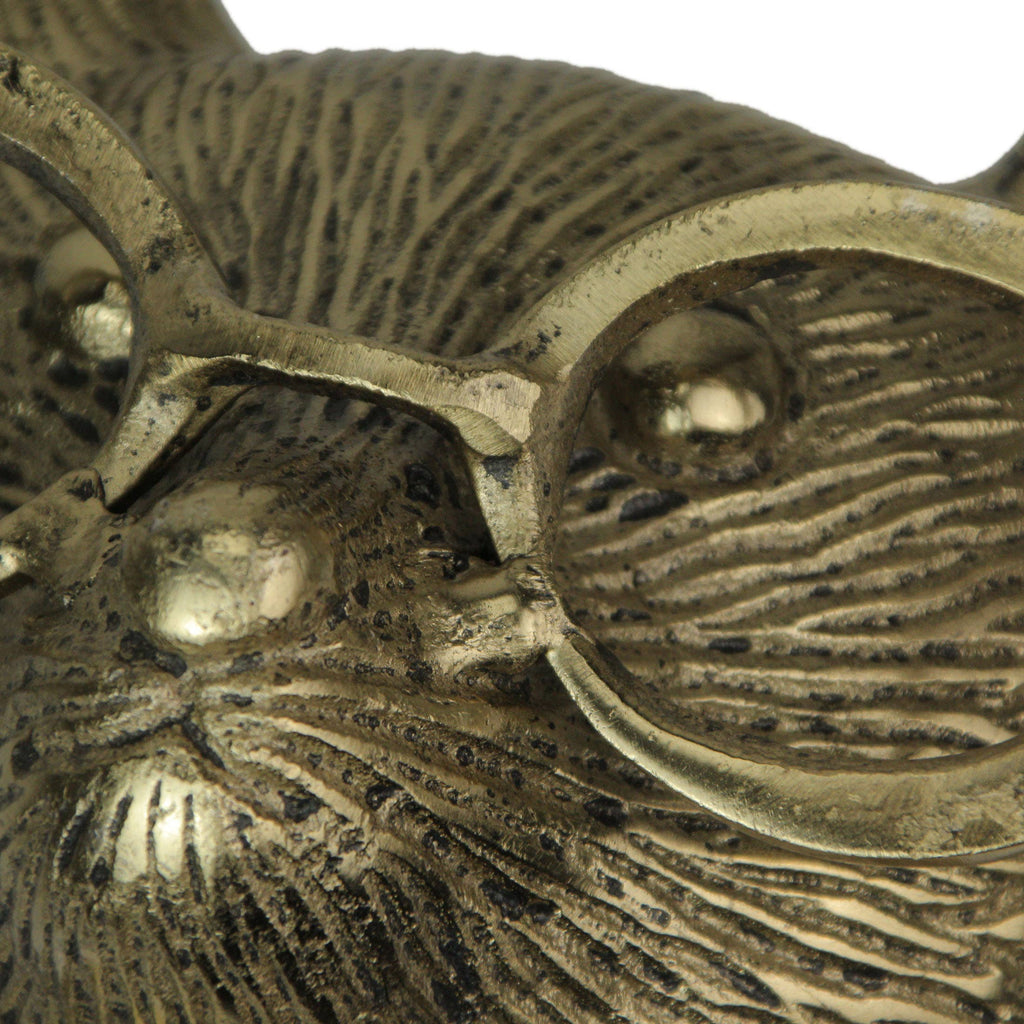 Cast Aluminum Gold Mouse Head Wall Mount with Glasses–8.5"
