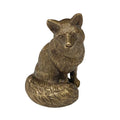 Antiqued Solid Brass Sitting Fox | Tabletop Decor