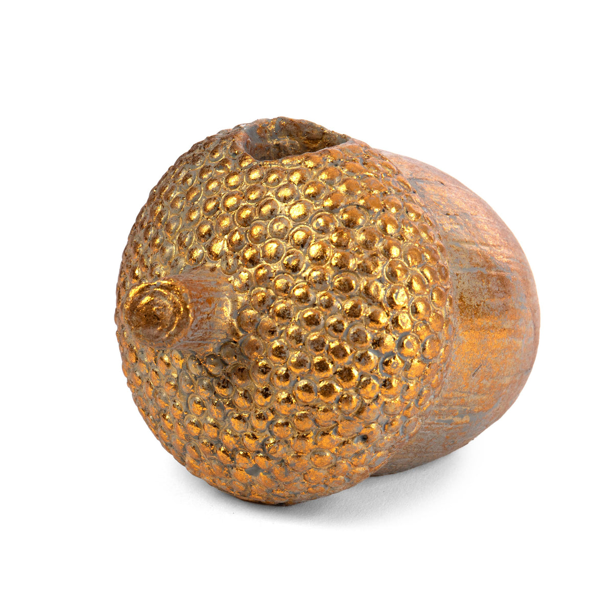 Gold Cement Acorn Candle Holder