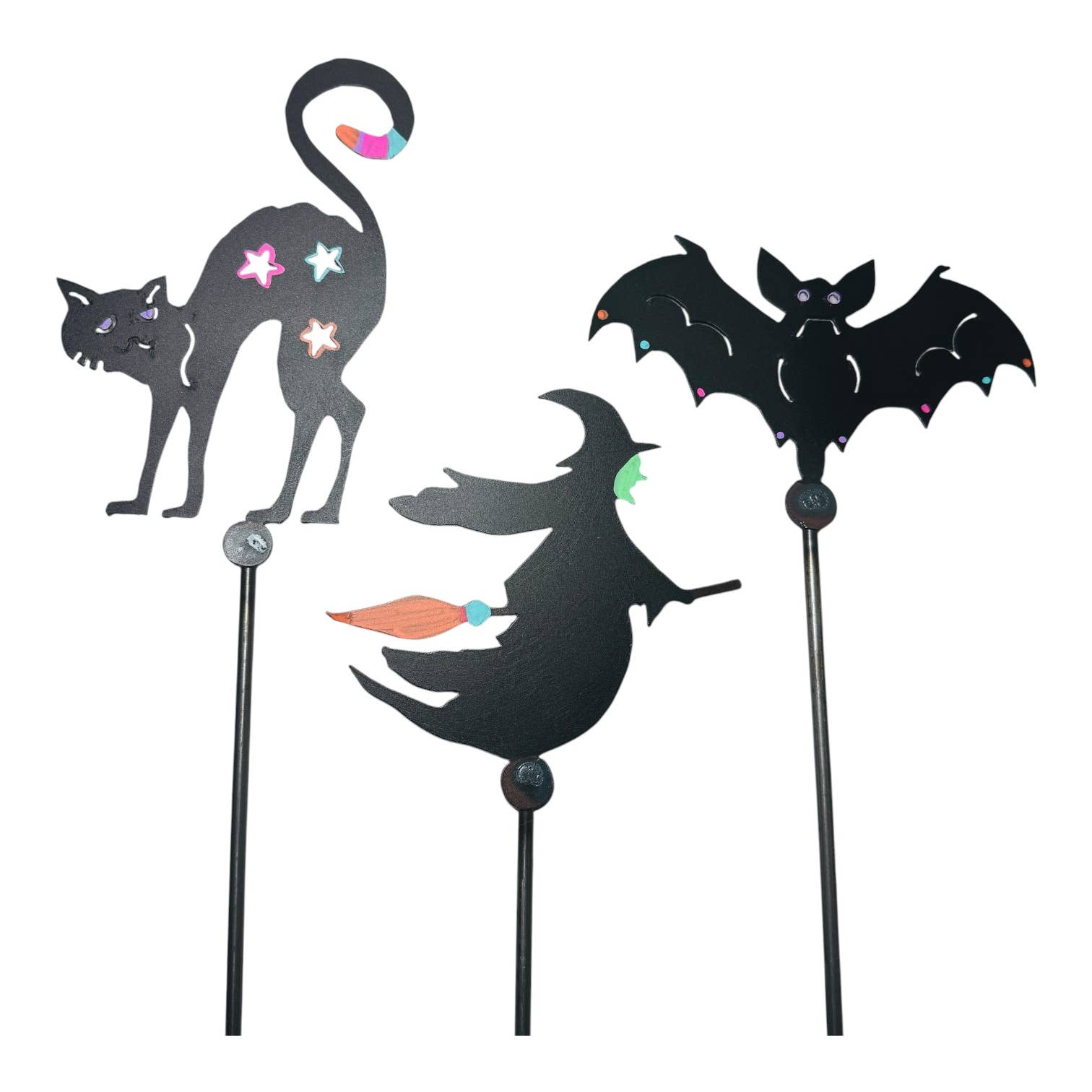 Halloween plant stakes garden potted plants metal decor