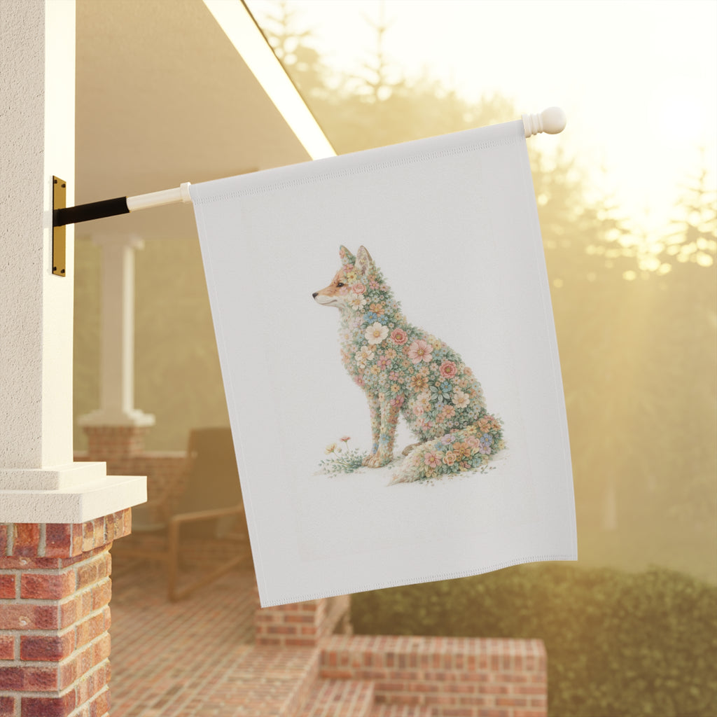 Floral Watercolor Fox Garden Banner