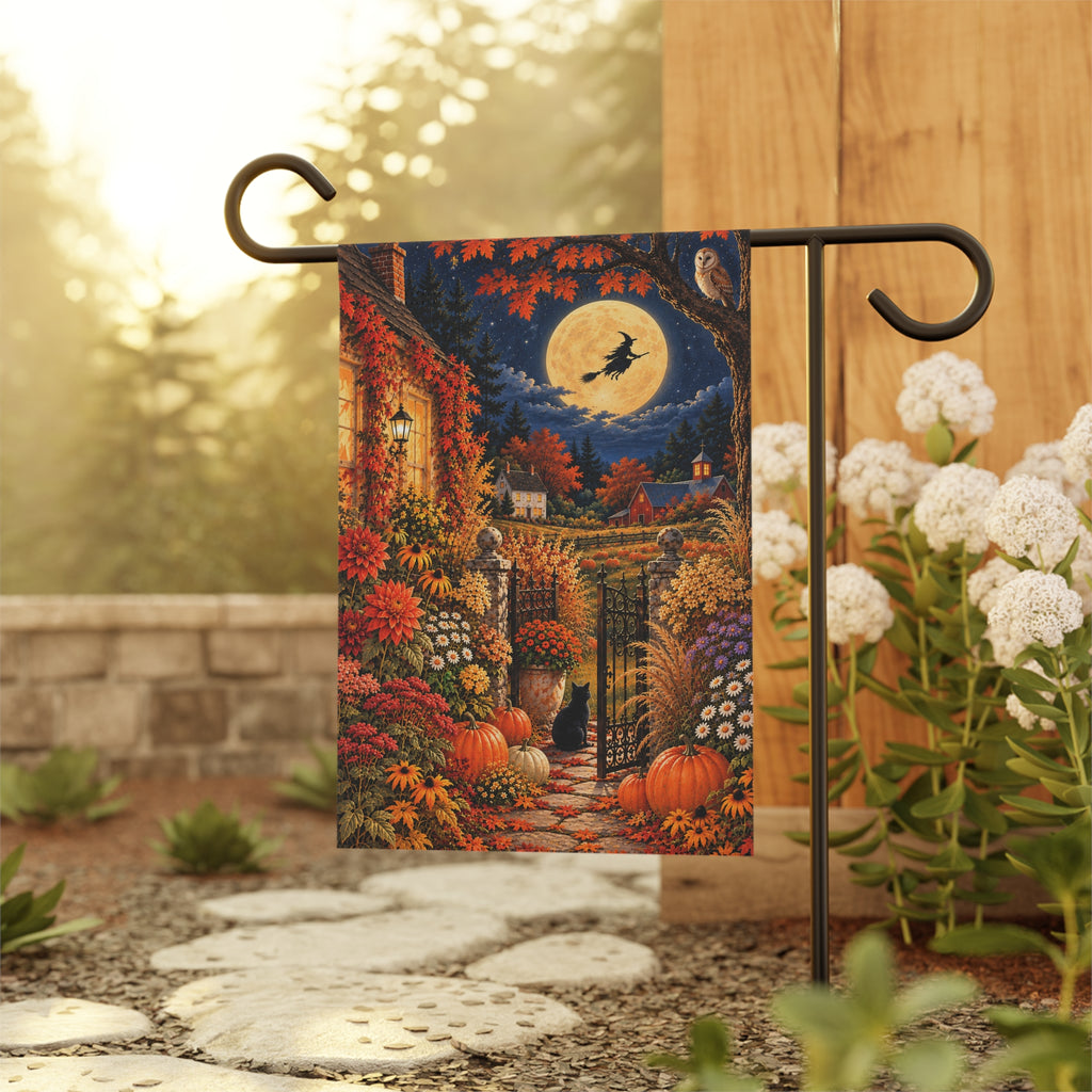 The Witching Garden | Vintage Halloween Garden Flag