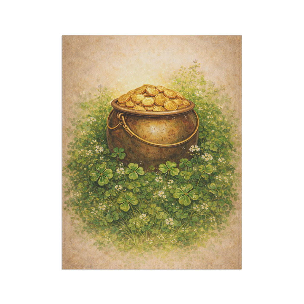St. Patrick's Pot o' Gold Garden Banner — Vintage Inspired Garden Flag