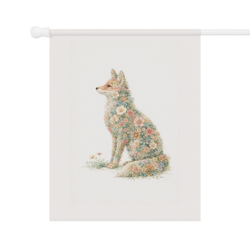 Floral Watercolor Fox Garden Banner