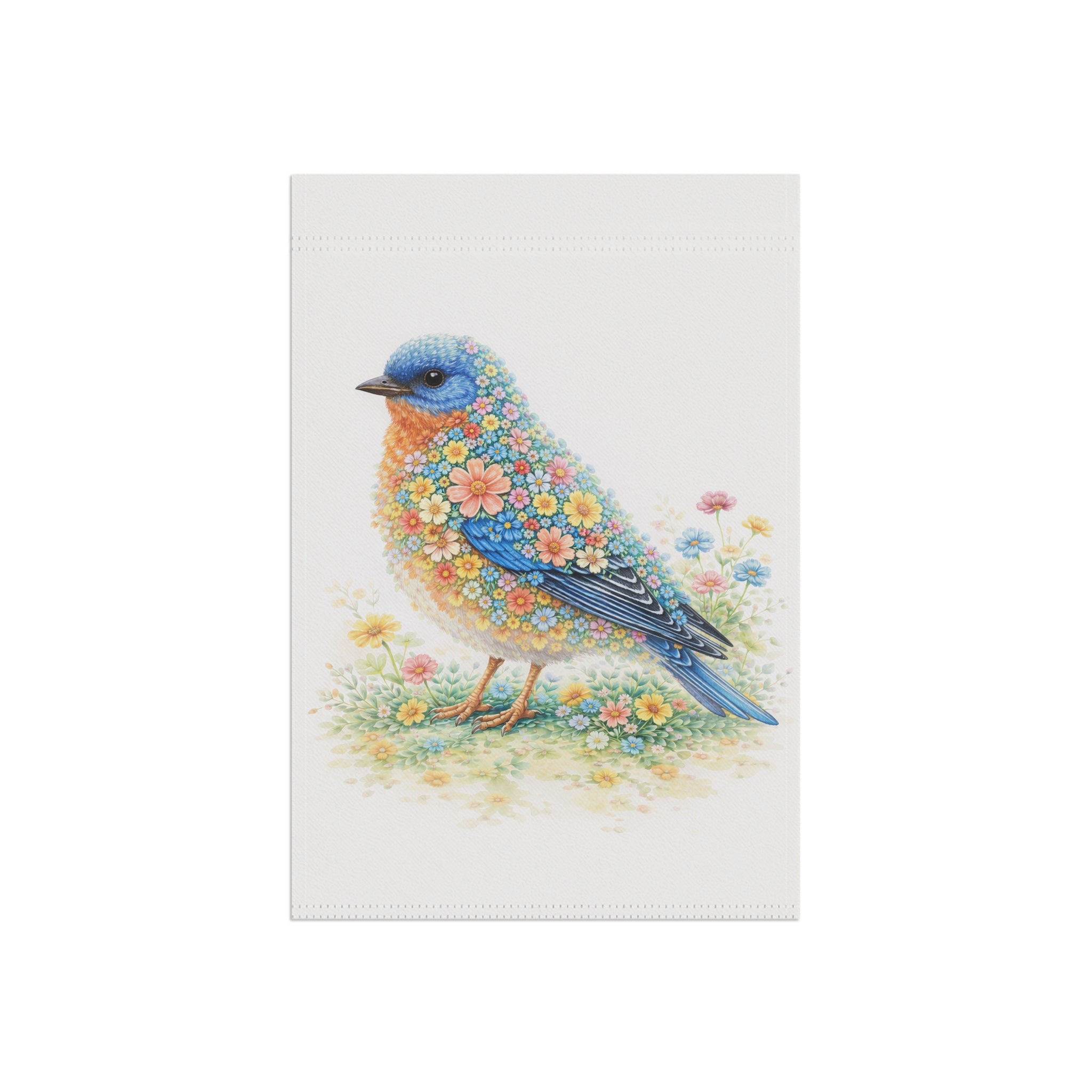 Bluebird Garden Flag and Banner -  Floral Cottage Spring Banner