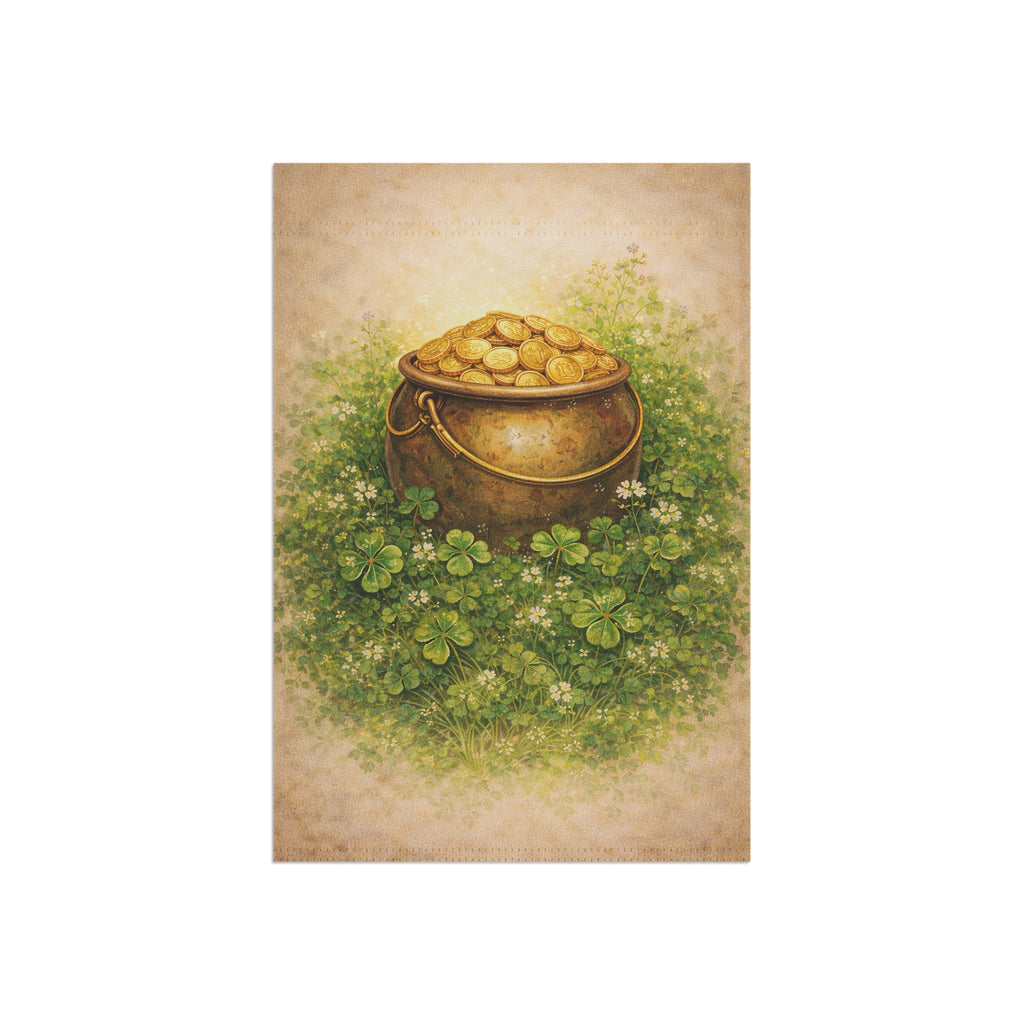 St. Patrick's Pot o' Gold Garden Banner — Vintage Inspired Garden Flag