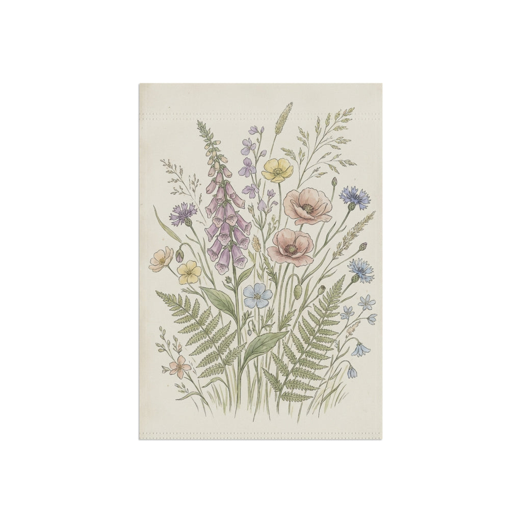 Wildflower Garden Flag — Botanical House Banner for Porch & Yard