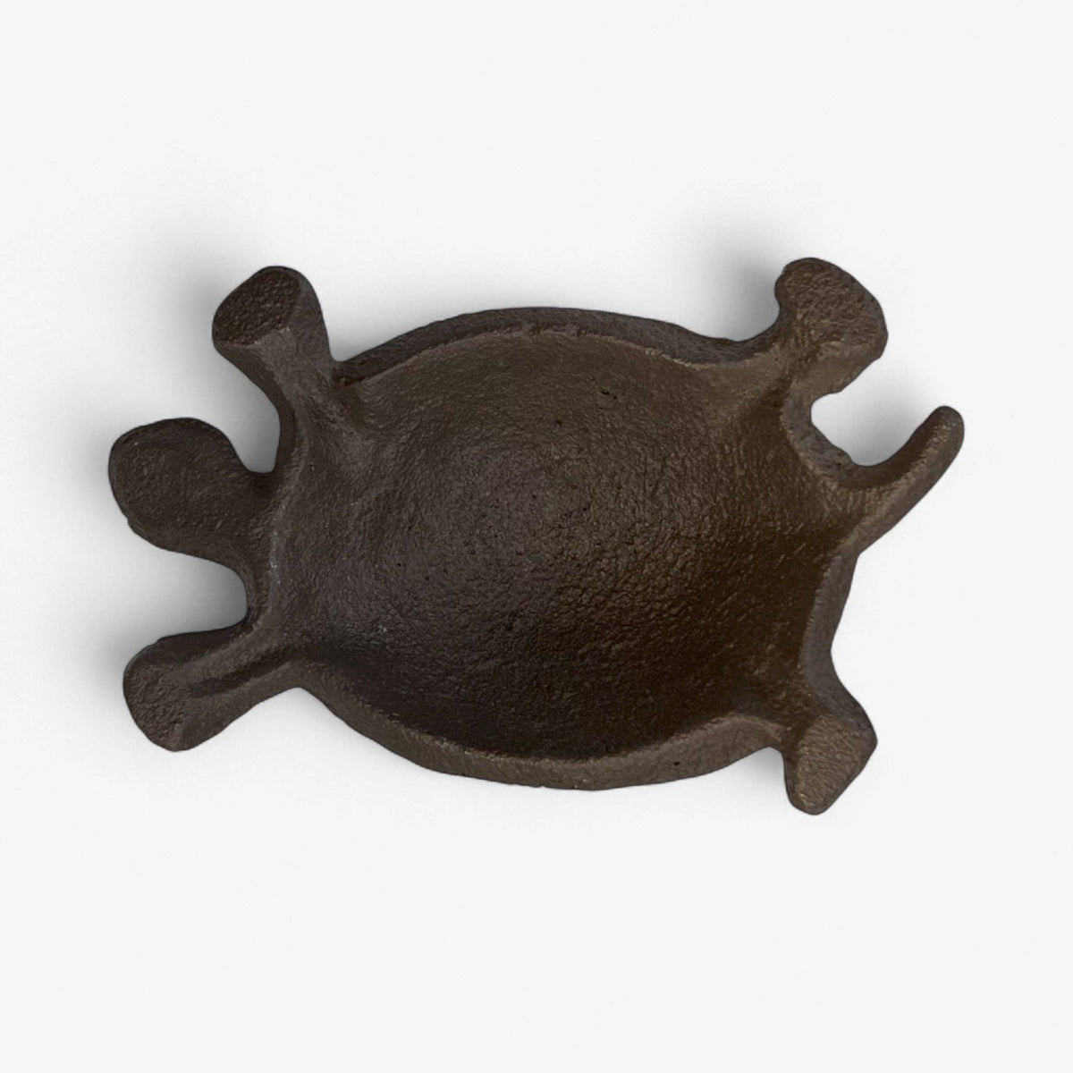Turtle Garden Statue, Cast Iron, Rustic Outdoor Figurine, 5"