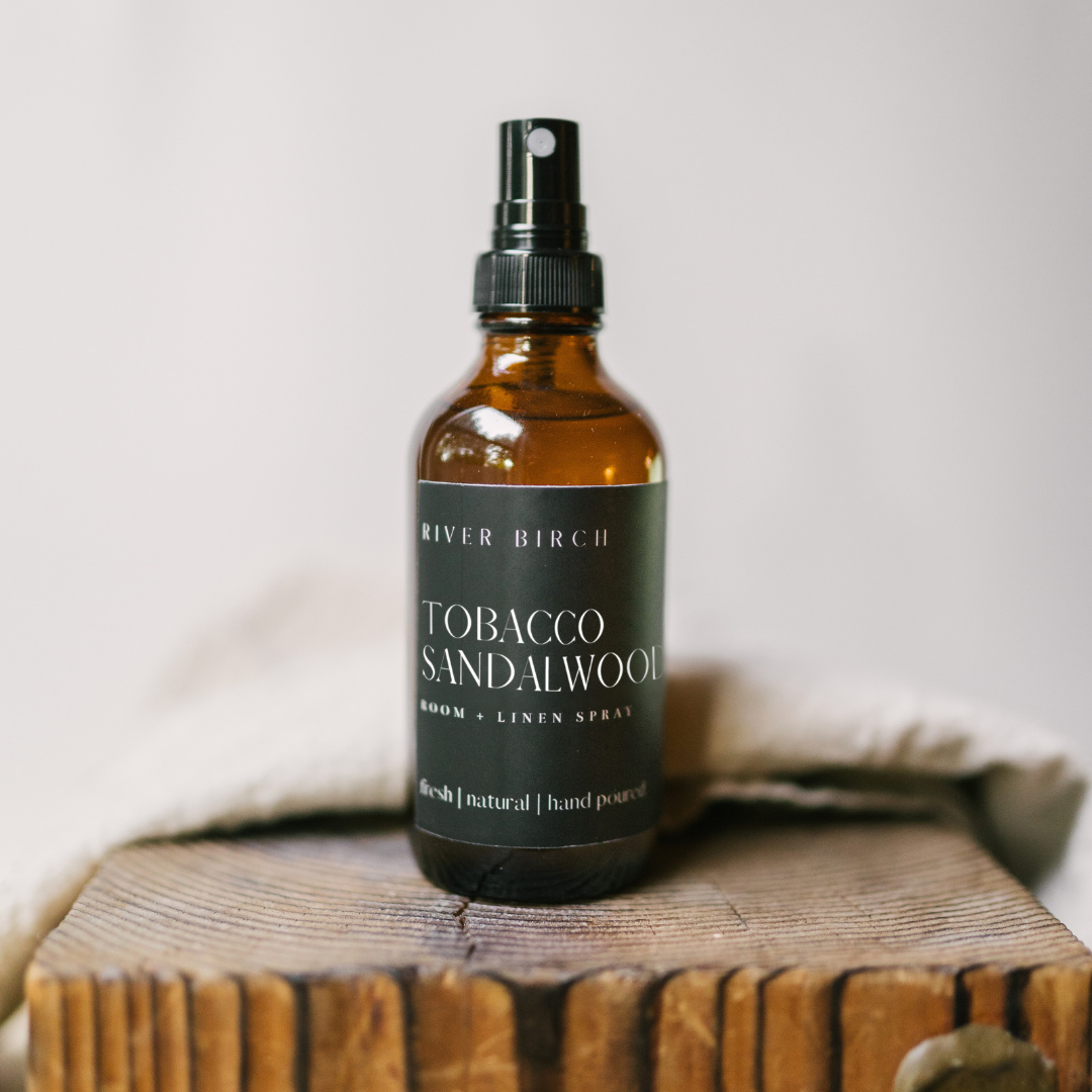 Tobacco Sandalwood   - 4 oz Amber Glass Room + Linen Spray