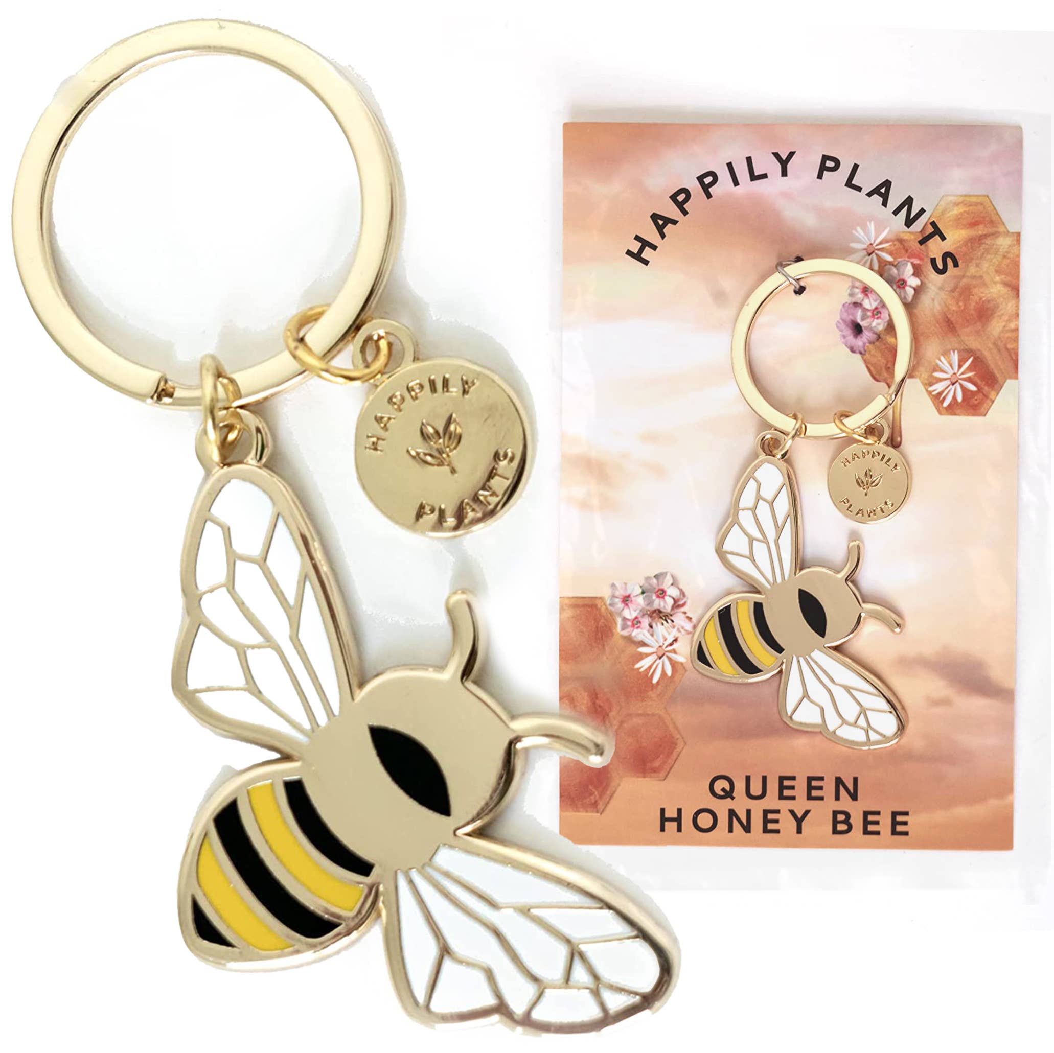 Honey Bee Keychain & Bag Charm, Nature Gifts