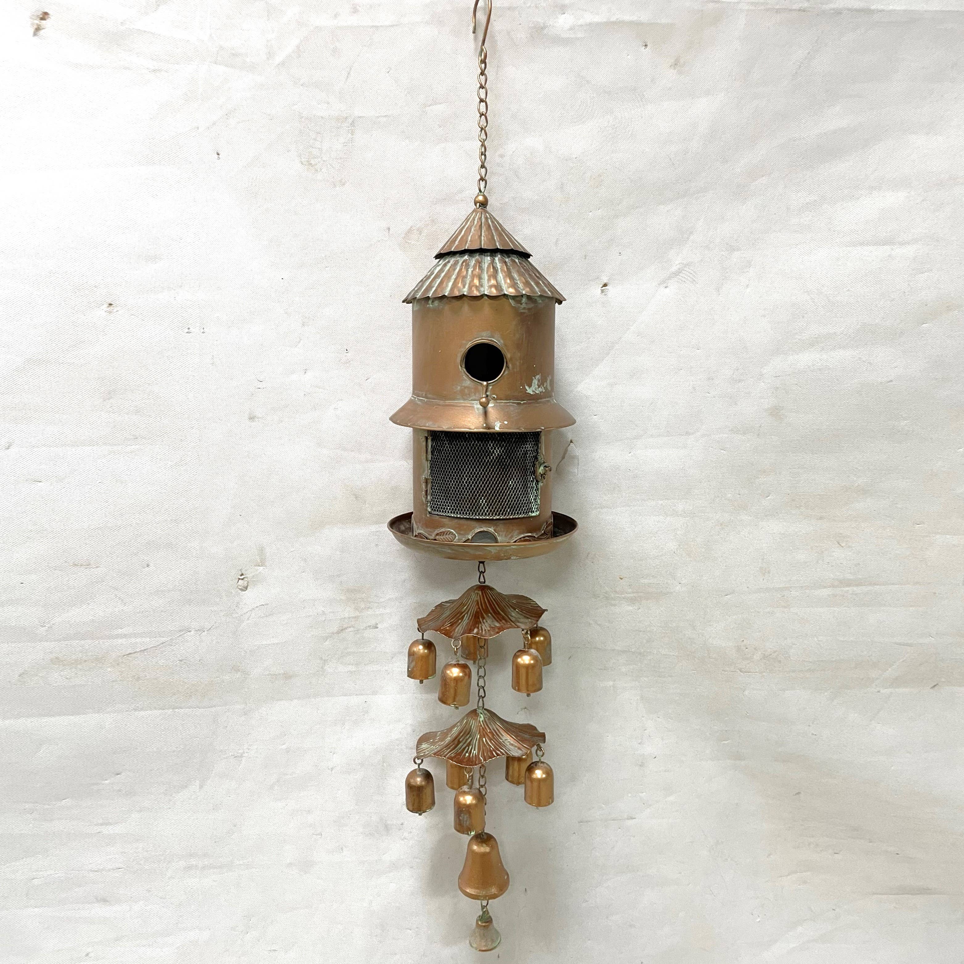 4 Asst. Hanging Birdhouse Feeder with Chimes