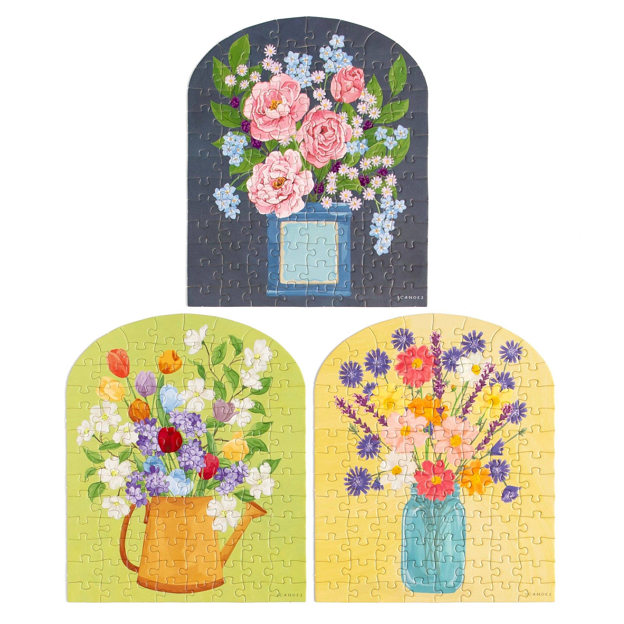 Seasons in Bloom - 100 Piece Floral Jigsaw Puzzle - Set of 3