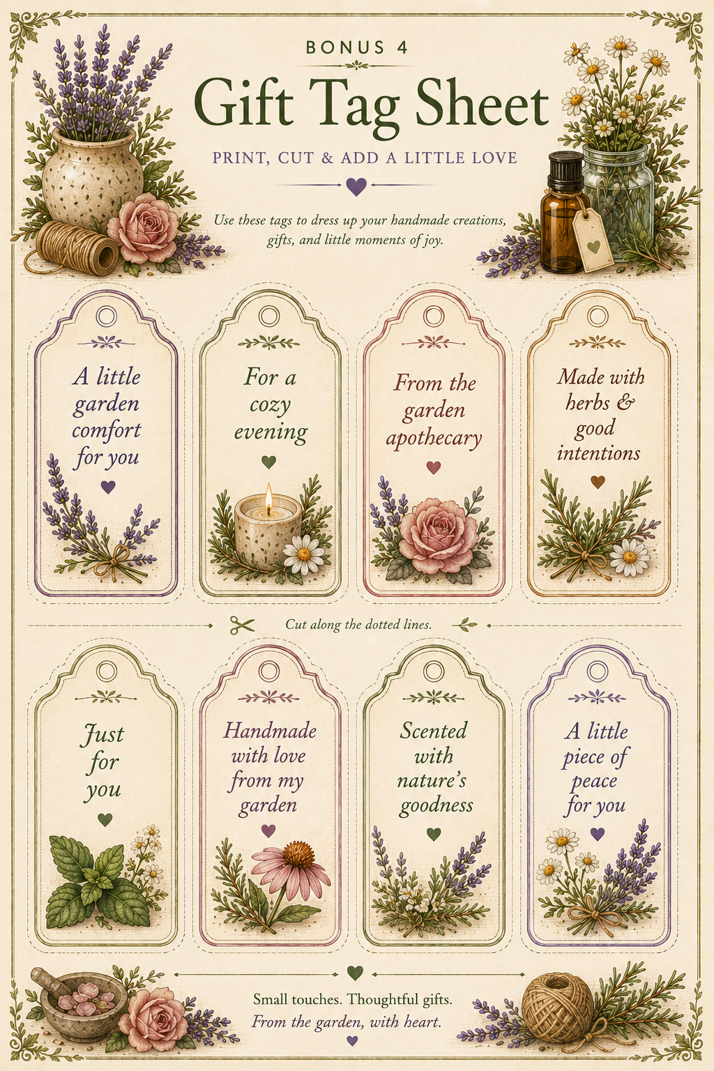 Botanical Gift Making Printables Kit