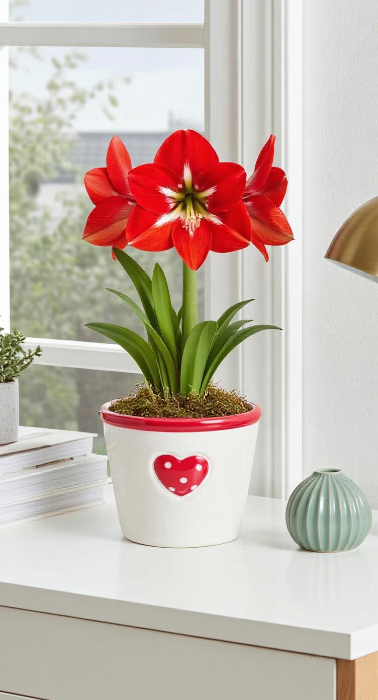 ❤️ Valentine’s Red Lion Amaryllis