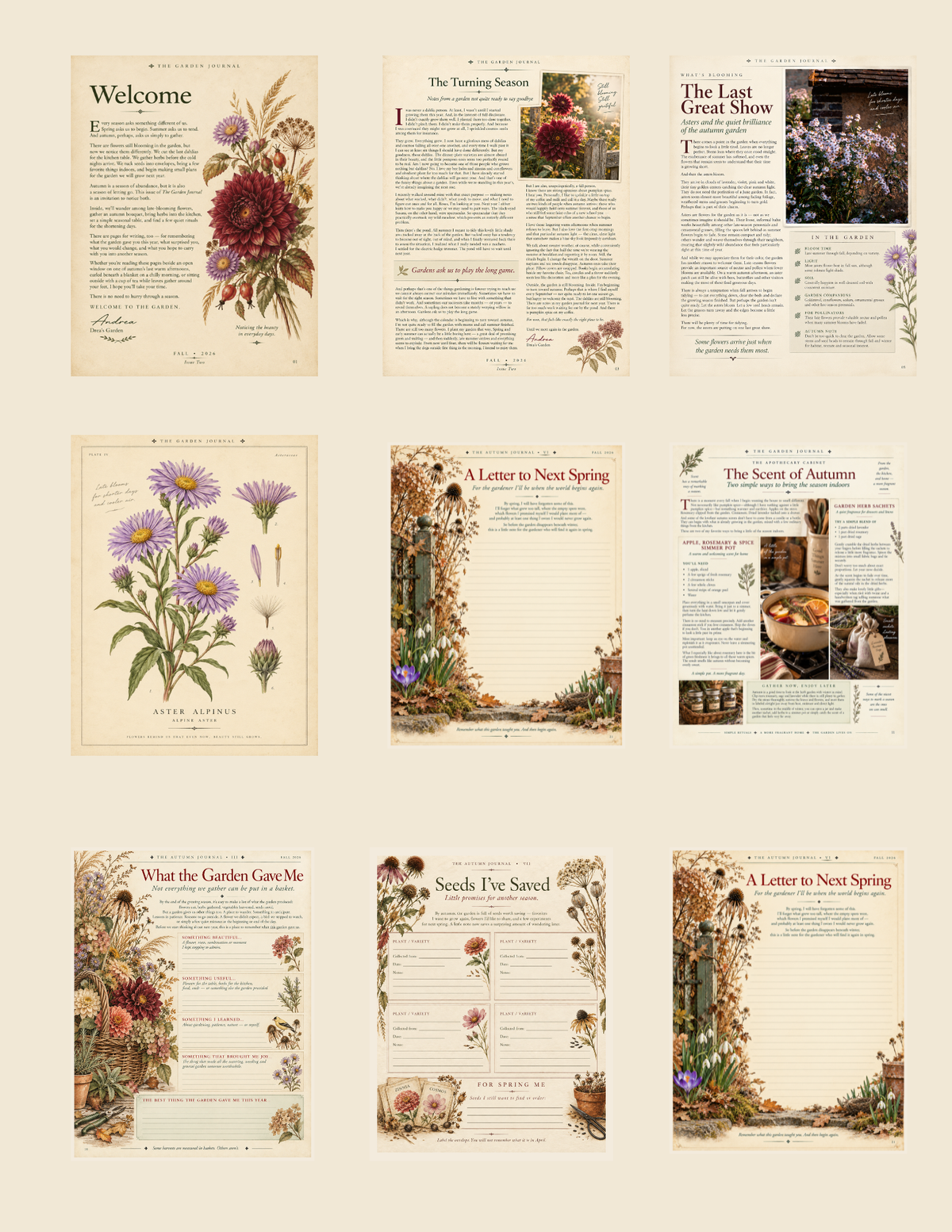 The Fall Garden Journal | Print + Digital Bundle – Autumn 2026