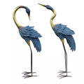 40In. H Heron Garden Statues Blue/Gold Accents (2-Pack)