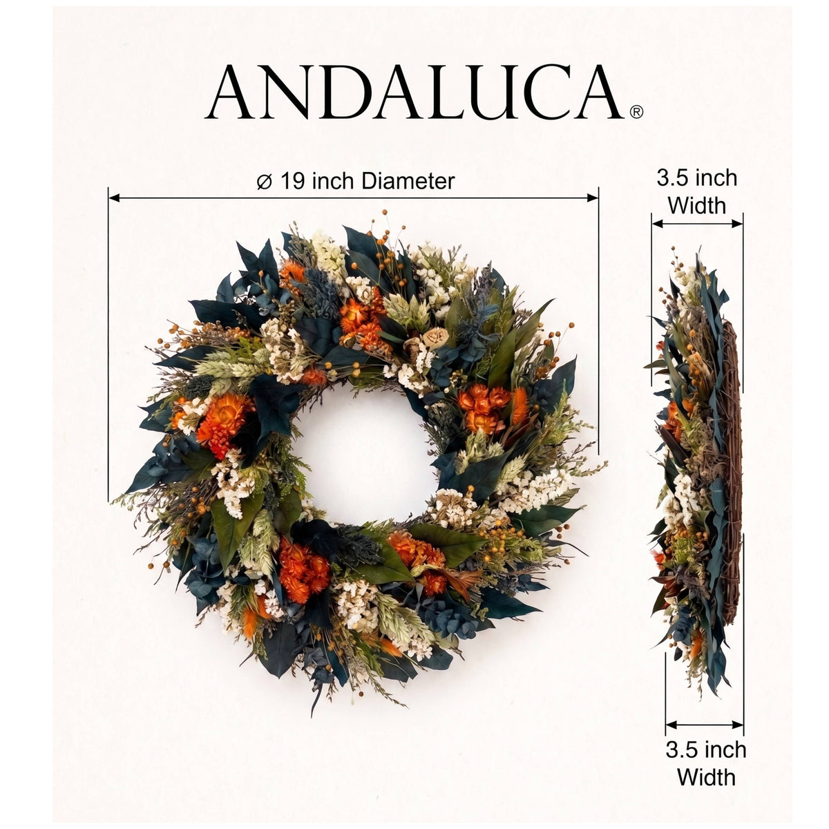 The Saratoga Dried Floral Wreath