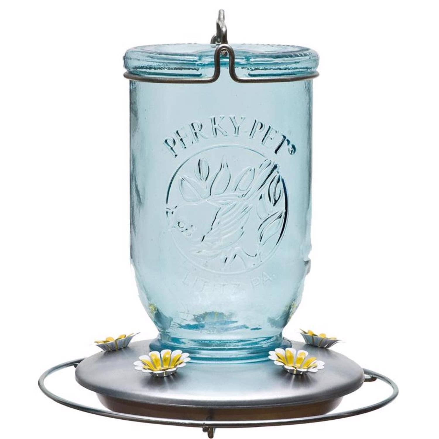Perky-Pet 32 oz Mason Jar Hummingbird Feeder, 5 Ports, 2-Pack