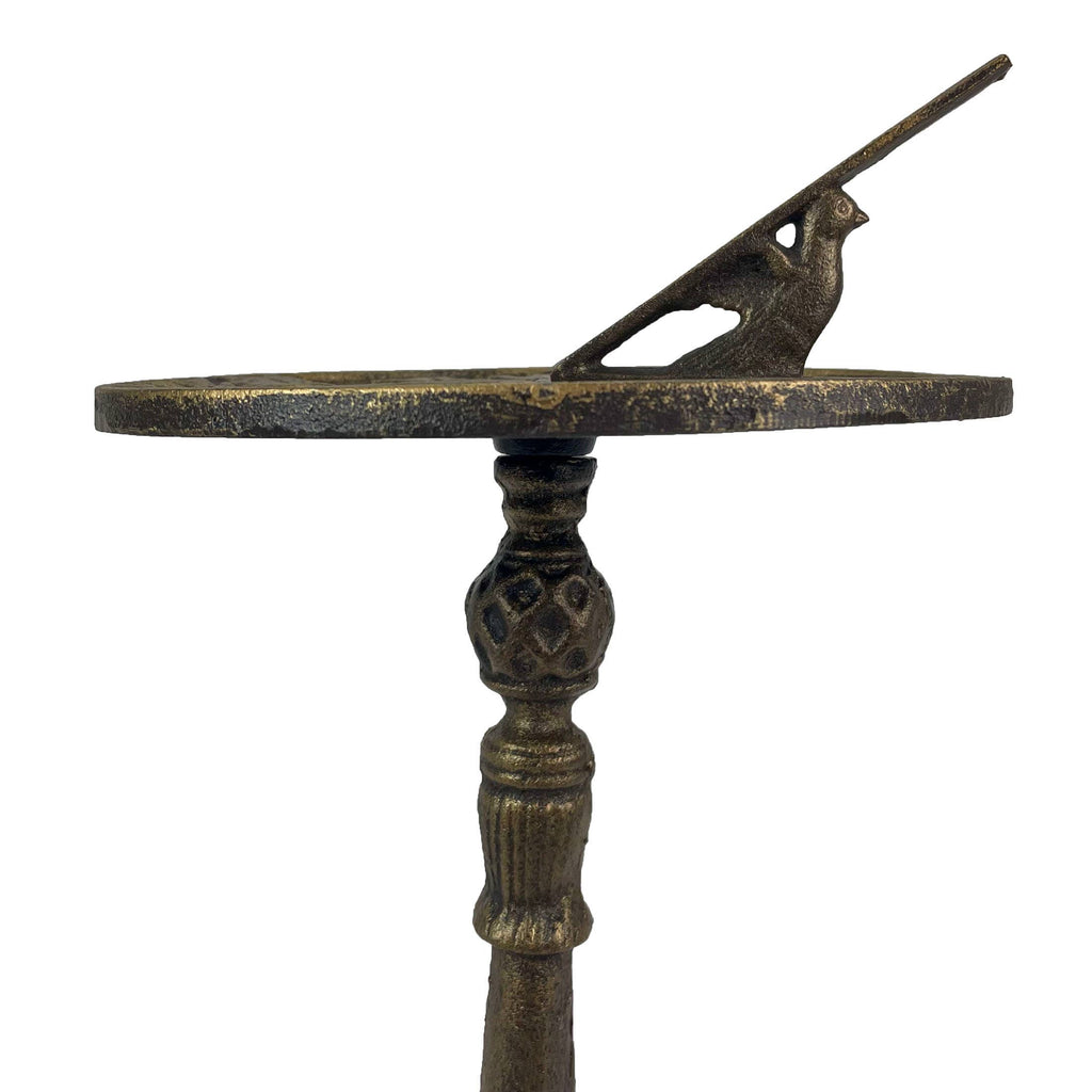 21-Inch Cast Iron Bronze Dragonfly Sundial Garden Décor