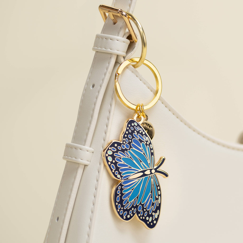 Blue Morpho Butterfly Keychain & Bag Charm, Spring Gifts