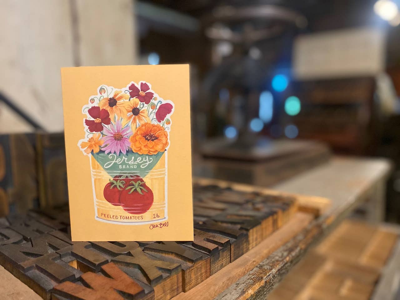 NJ Greeting Card Set Featuring Wildflowers and Vintage Cans