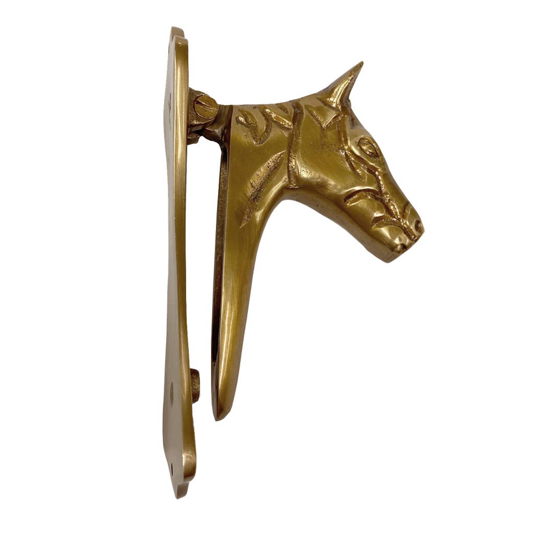 Antiqued Brass Horse Head Door Knocker | Home Accents